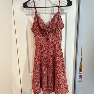 Elegant Red Floral Dress